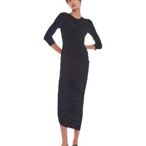 Norma Kamali Long Sleeve Ruched Diana Gown